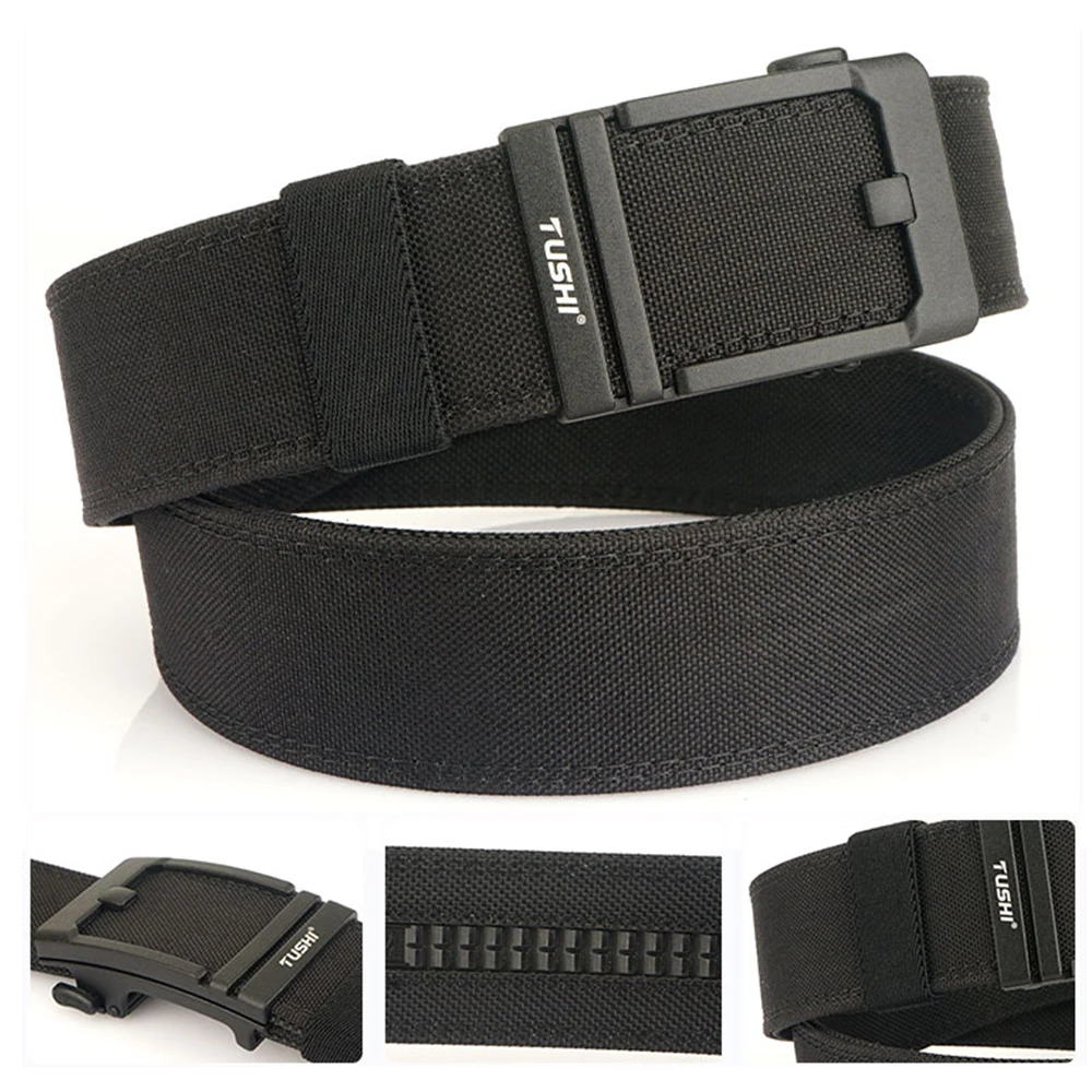TUSHI 43mm Steifer Taktischer Gürtel für Männer Metall Automatische Schnalle Militär Polizei Duty Gürtel 1100D Nylon Gun Gürtel Casual gürtel Männlich – Detail 11
