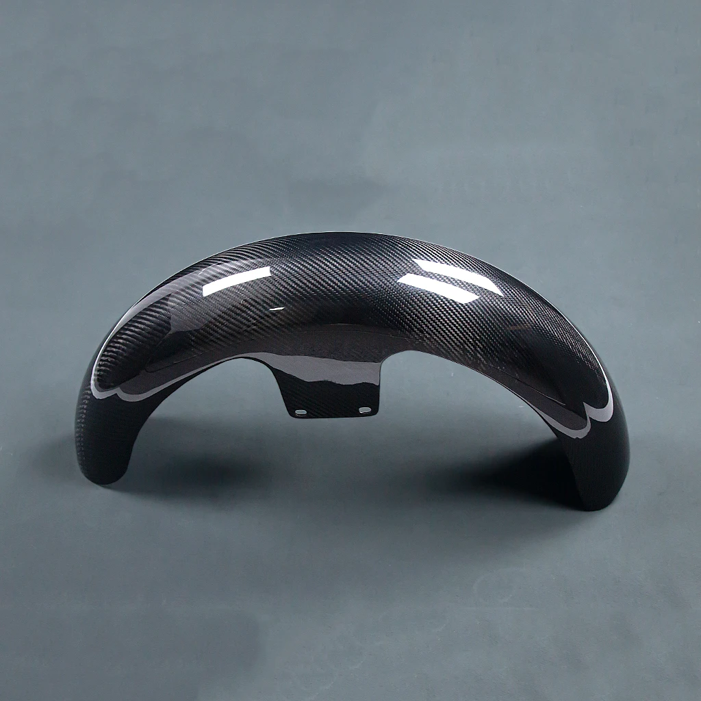 19 بوصة لنماذج Harley Touring وحقيبة مخصصة 100% 3K من ألياف الكربون الجافة النقية للدراجات النارية مجموعة انسيابية للحاجز الأمامي #6