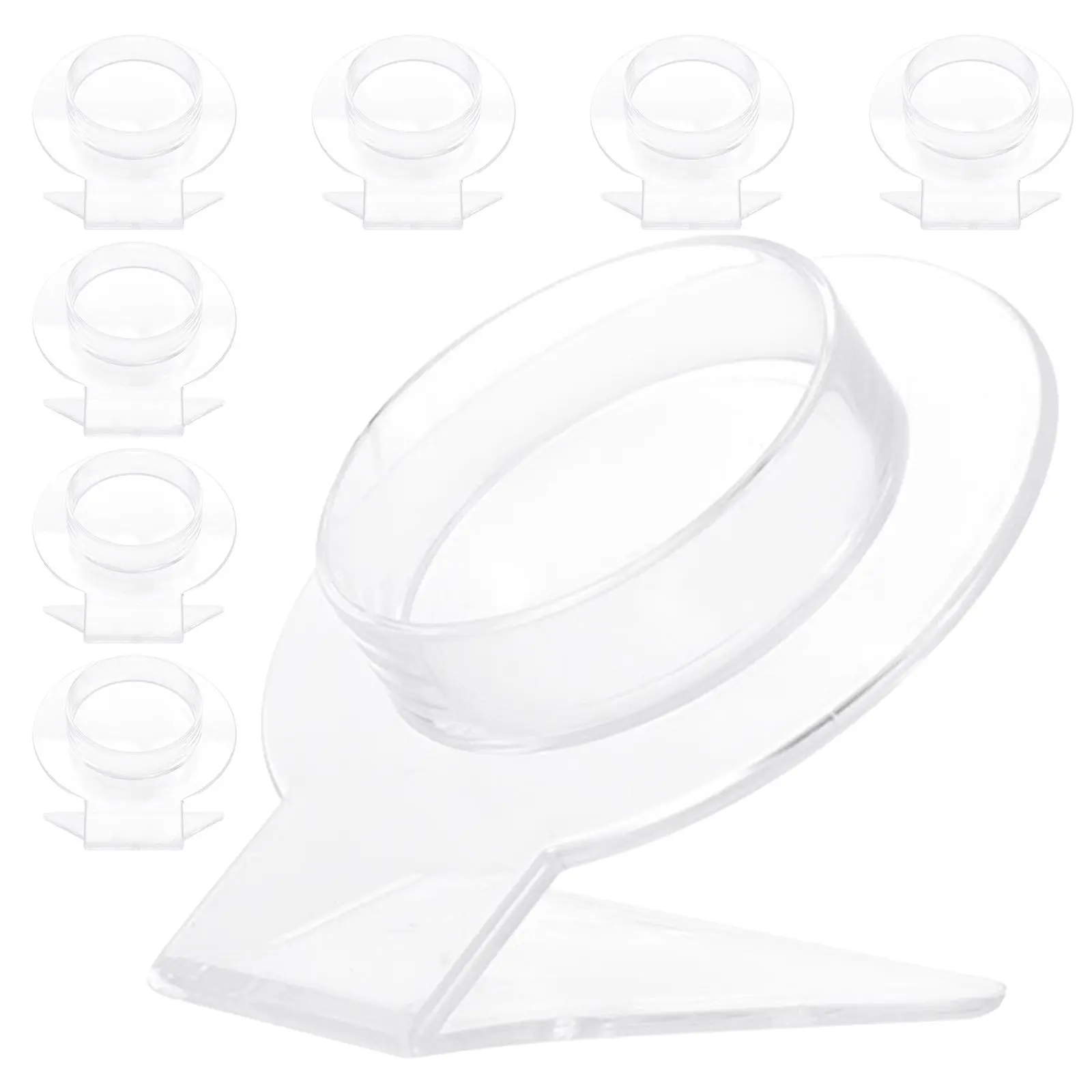 

Набор из 8 акриловых подставок для украшений: прозрачные настольные держатели для браслетов, ожерелий и других изделий для продавцов и коллекционеров