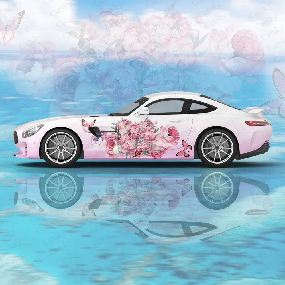 

Chinese Peony Car Body Sticker Itasha Vinyl Car Side Decal Sticker Car Body Sticker Car Decor Sticker Car Protective Film