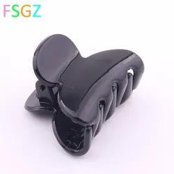 New Arrival Hair Claw For Women Summer Solid Black Plastic Crab For Girls Clip Clamp Hairpin Cute Accessories