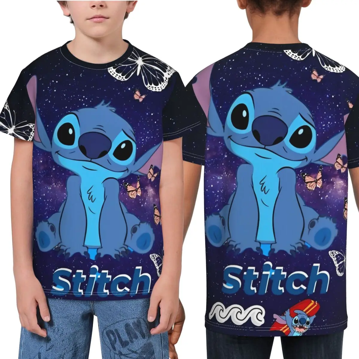 Stitch Cartoon MINISO Comfortable T-Shirt Summer keyword1 Casual T-Shirts Hip Hop Tshirt For Boy Girl Graphic Tops Cheap