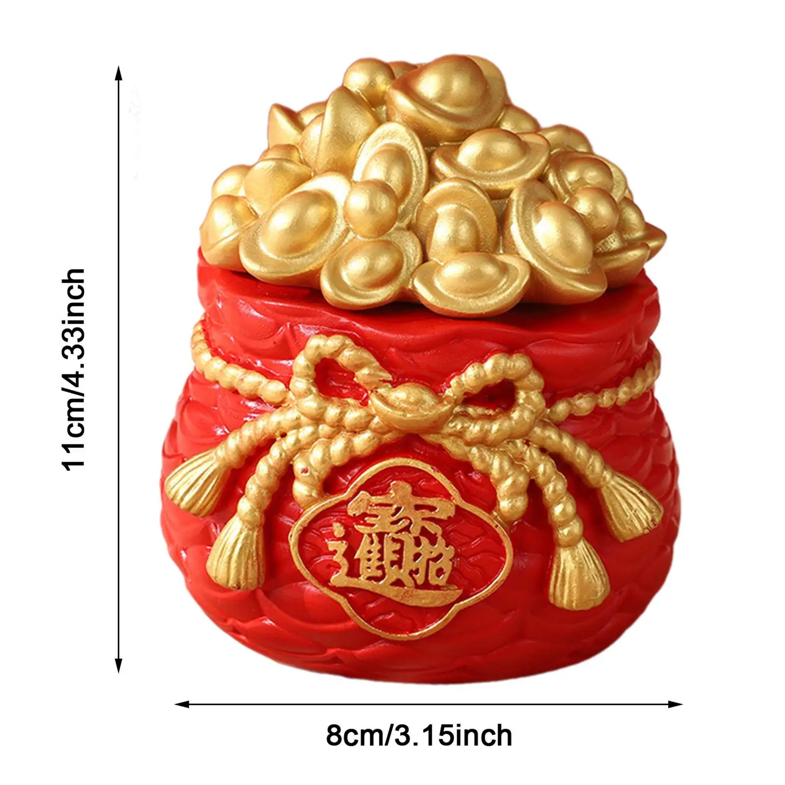 Spring Festival Purse Bag Ornament Good Luck Blessing Bag Sculpture Feng Shui Decor image 6