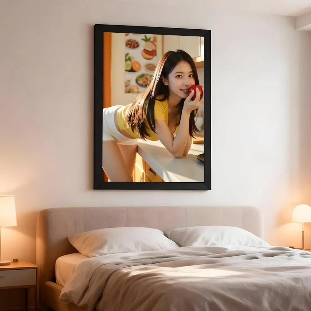 Adult Video Actress Yuno Ohara Poster Artistic Peel-Off Wall Decor, Indoor Outdoor Home Ornament for Collectors