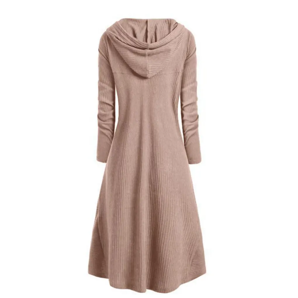 Women Cat Ear Hoodies Dress Comfortable And Soft For Stylish Look Warm Mini Dress Long Hooded Coat