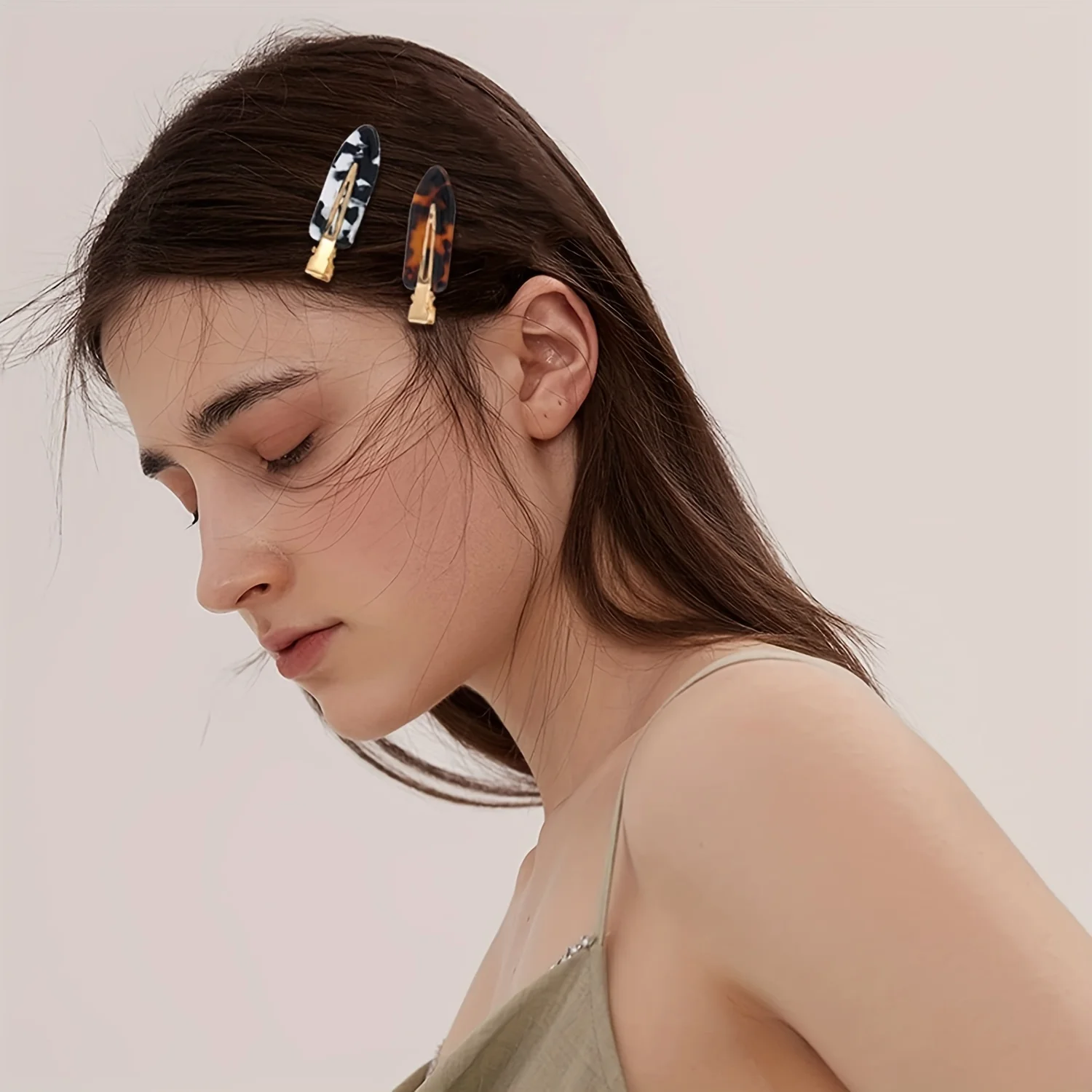 4 pieces non-bending hairpin styling, acrylic flat clip, Crease-free crimping small needle, fringe seamless hairpin tool for mak image 3