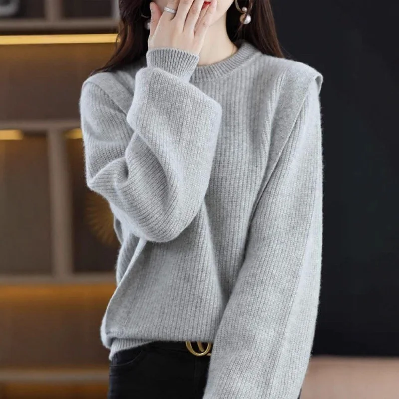 

Женские пуловеры, свитера, две поддельные джемперы с круглым вырезом и длинными рукавами Y2k, уличная одежда, элегантная вязаная рабочая одежда, осень-зима 2025