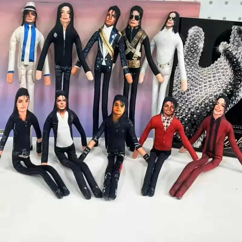 28cm Michael Jackson Bendable Doll Flexible Twisted Deformed Figurine MJ Plush Action Figure Funny Gift with Internal Wire