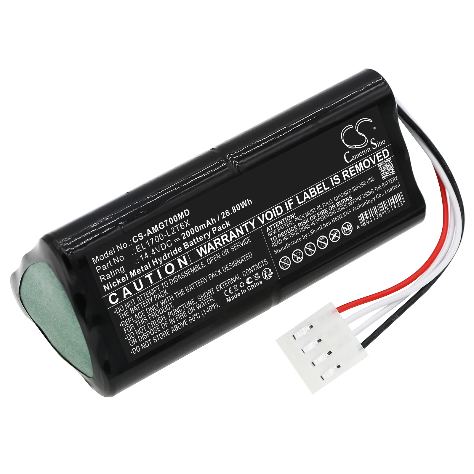 Ni-MH Medical Battery for Amico | 14.4V, 2000mAh | Compatible with: GoLift 700; EL1700-L2T6X (Part No: EL1700-L2T6X)