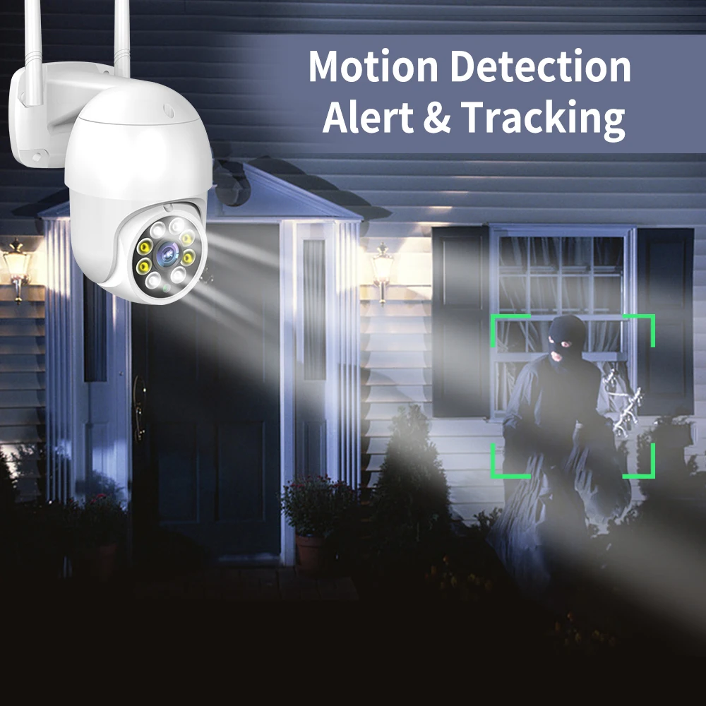 Wistino 8CH CCTV WIFI Kit مجموعة الكاميرا اتجاهين الصوت كشف الحركة 360 درجة الملونة للرؤية الليلية PTZ نظام CCTV اللاسلكية #4