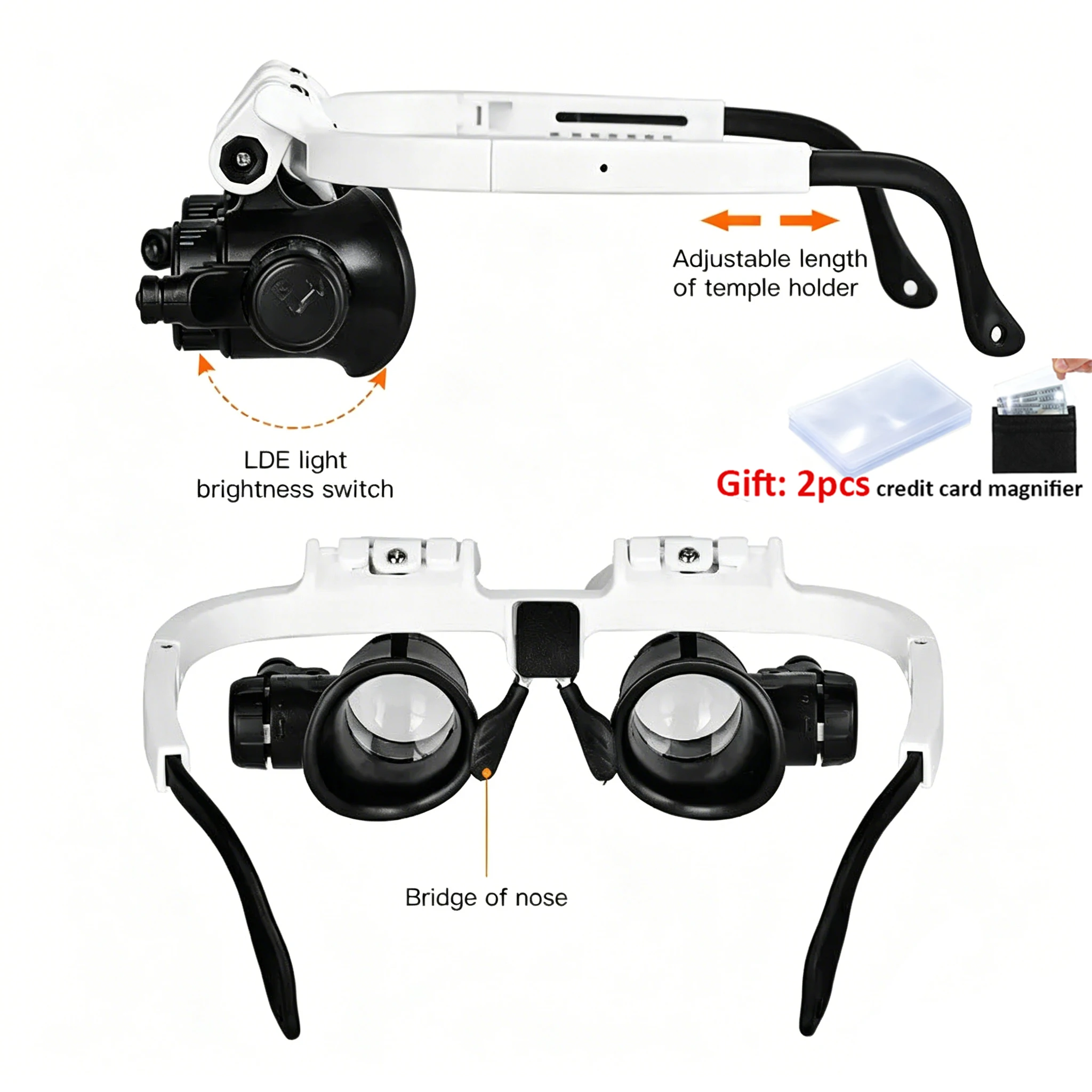 

8X 15X 23X Adjustable LED Light Head-Mounted Magnifying Glass Jeweler Headband Magnifier Watch Repair Head Eye Loupe Lenses