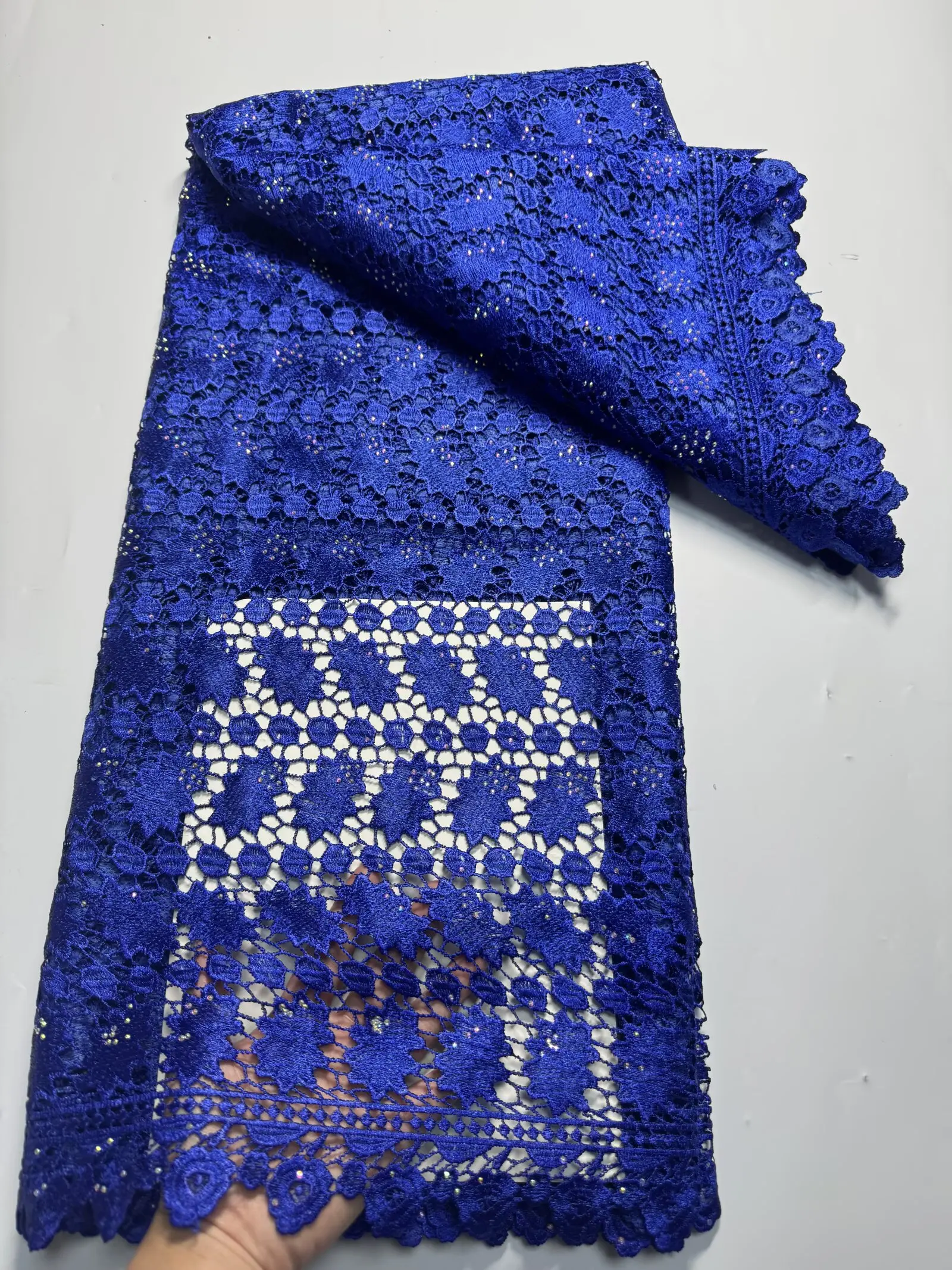 

New African Guipure Cord Lace Fabric 2025 New High Quality Nigerian Water Soluble Lace Fabrics 5 Yards For Wedding Dresses Party