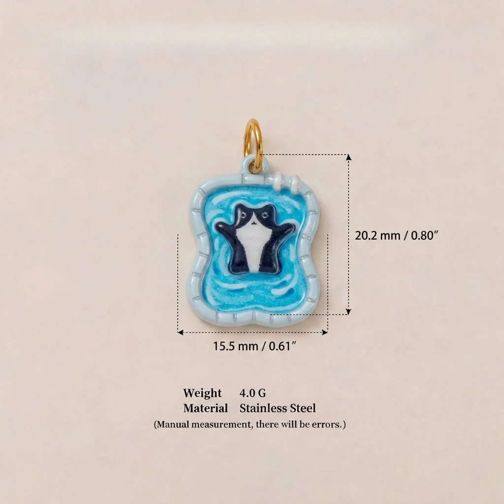 Niedliche Neue Beliebte Tier-Serie Katze Ski Volleyball DIY Anhänger Charms Schmuckherstellung – Detail 6