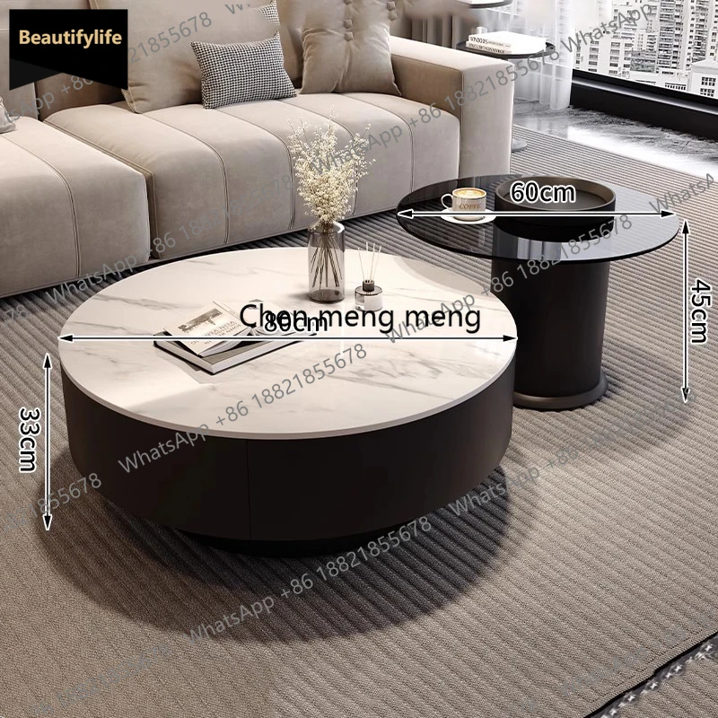 

C85 Elegant Design Coffee Table Space Saving Vintage Premium Aesthetic Side Table Luxury Simple Table Living Room Furniture