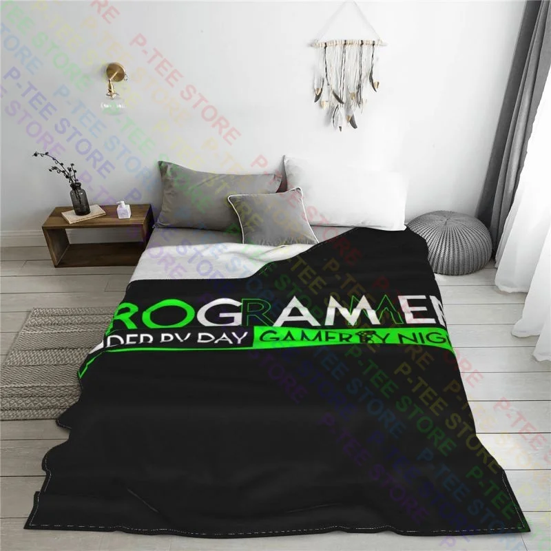 Programmers' Day , Programer Coder By Day Gamer By Night Blanket Thick Breathable Bedding Travel