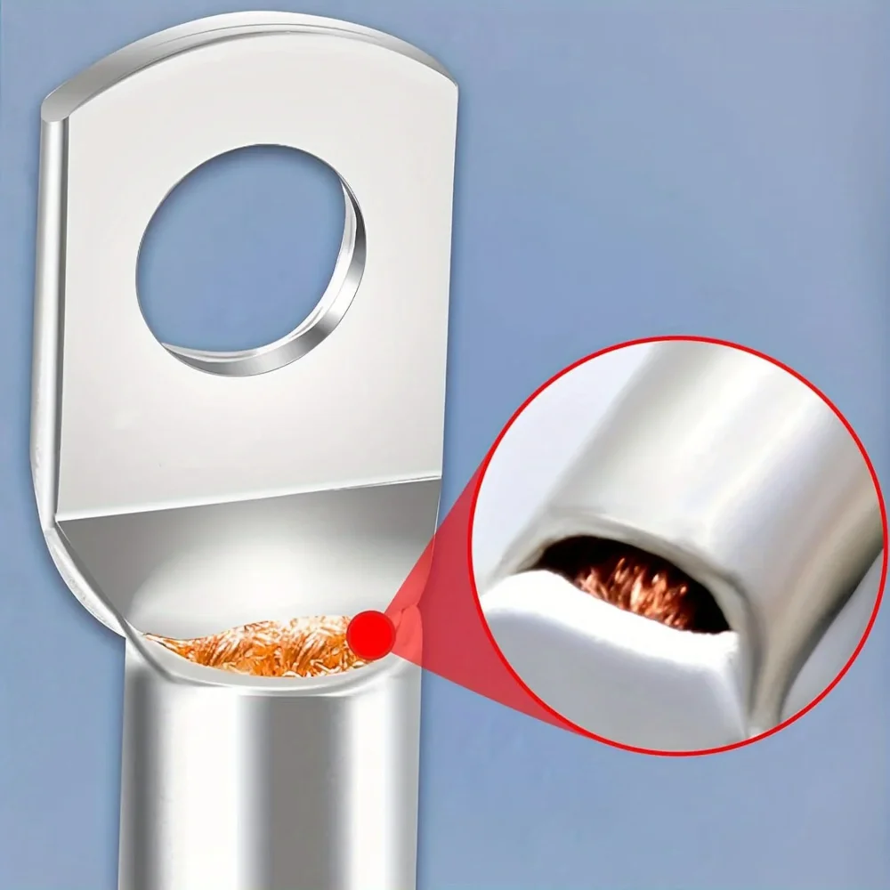 SC Tinned Copper Lug Ring Wire Connectors Bare Cable Terminals Set for Electrical Wiring