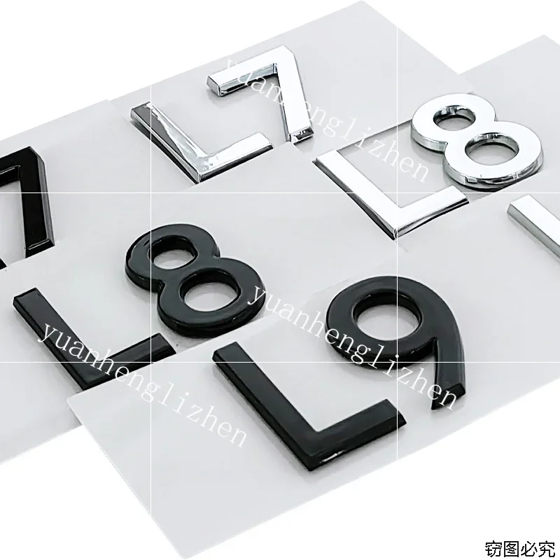 L7 L8 L9 Label Car Stickers For LIXIANG Blackened Li Auto Dark Knight Refit Rear Trunk Marks L7/L8/L9 Logo Tail Logo Accessories