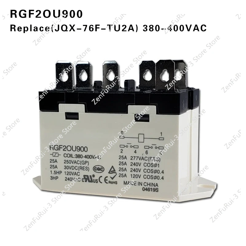 New Original Power relay RGF2OU740 RGF2OU900 220VAC 380-400VAC 25A 6PIN 6 feet 2 sets of normally Replaceable JQX-76F-TU-2A