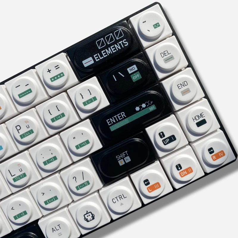 レトロメカニカルキーボード,ビルディングブロックおもちゃのキーキャップ,化学元素,カスタムpbt,磁気,ヴィンテージ,ウーティングゲーム