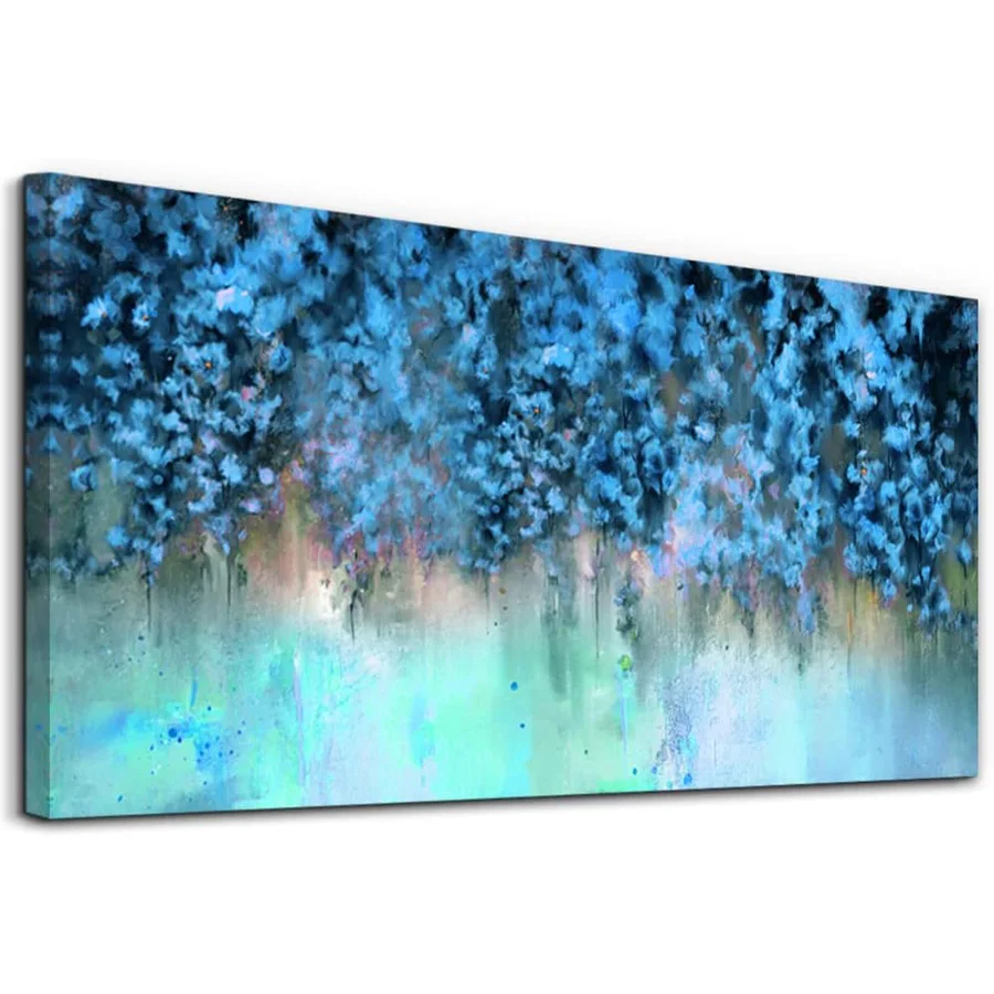 Large abstract wall decoration,diamond painting cross stitch living room, bedroom, mosaic full drill, blue abstract painting