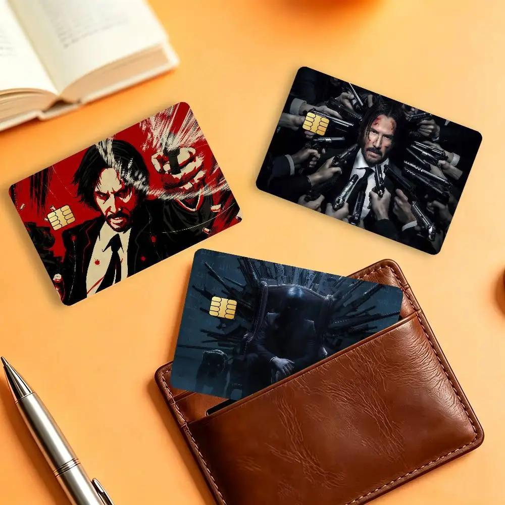 Movie J-John Wick Cool Matte Card Stickers For Credit Cards Debit Cards And Transit Cards 4Pcs