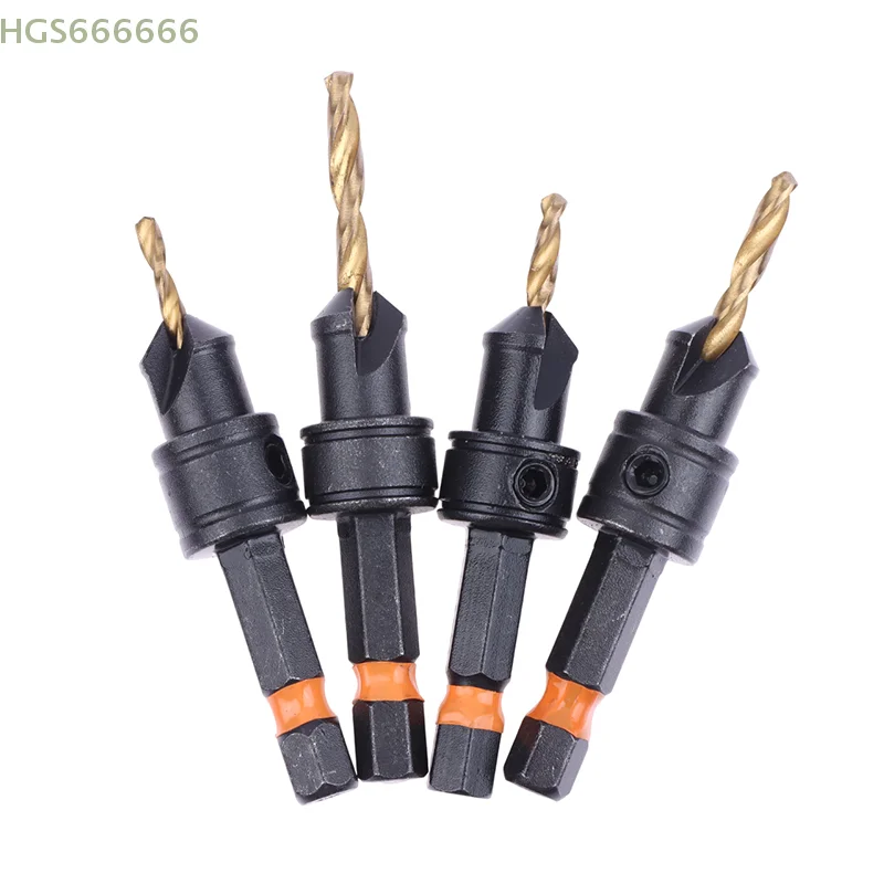 

Magnetic Holder & L-wrench. Power Drill Compatible For Fast 12pcs Titanium-plated Hex Countersink Set With Replaceable Bits