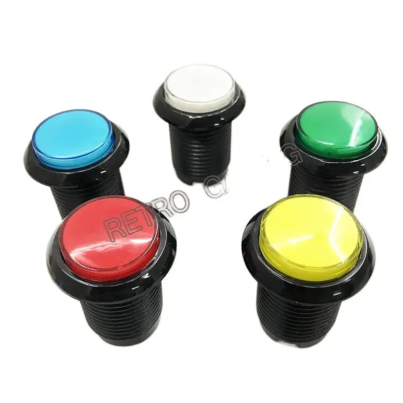 

LED Illuminated Push Button, Illuminated LED Light, Arcade Push Button, Black Edge, 5 Colors, 12V, 28mm