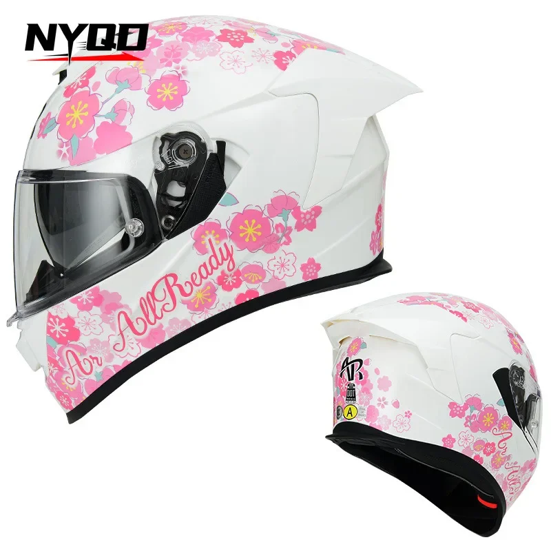 AR 936 Motorcycle Men's and Women's Fully Covered Racing Helmet Dual Lens Four Season Helmet with Reserved Bluetooth Slot