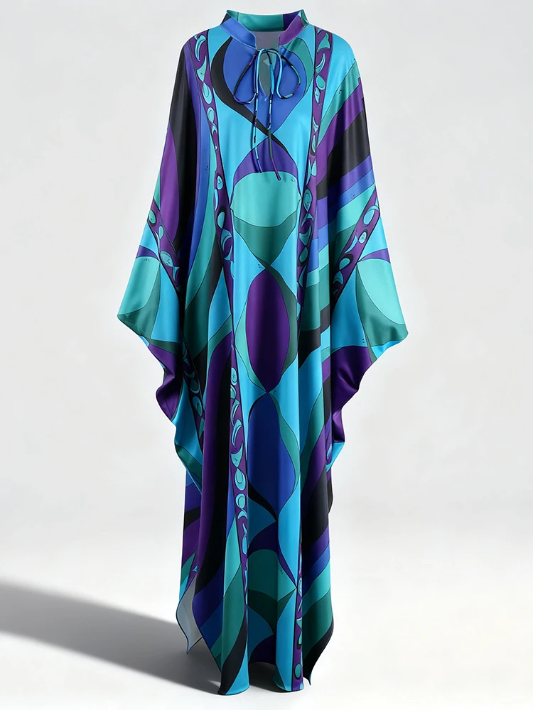 Dames casual vakantie lange rok mode bedrukte zomer Bohemen feestgewaden elegante losse dame strand enkellange jurk - afbeelding 2