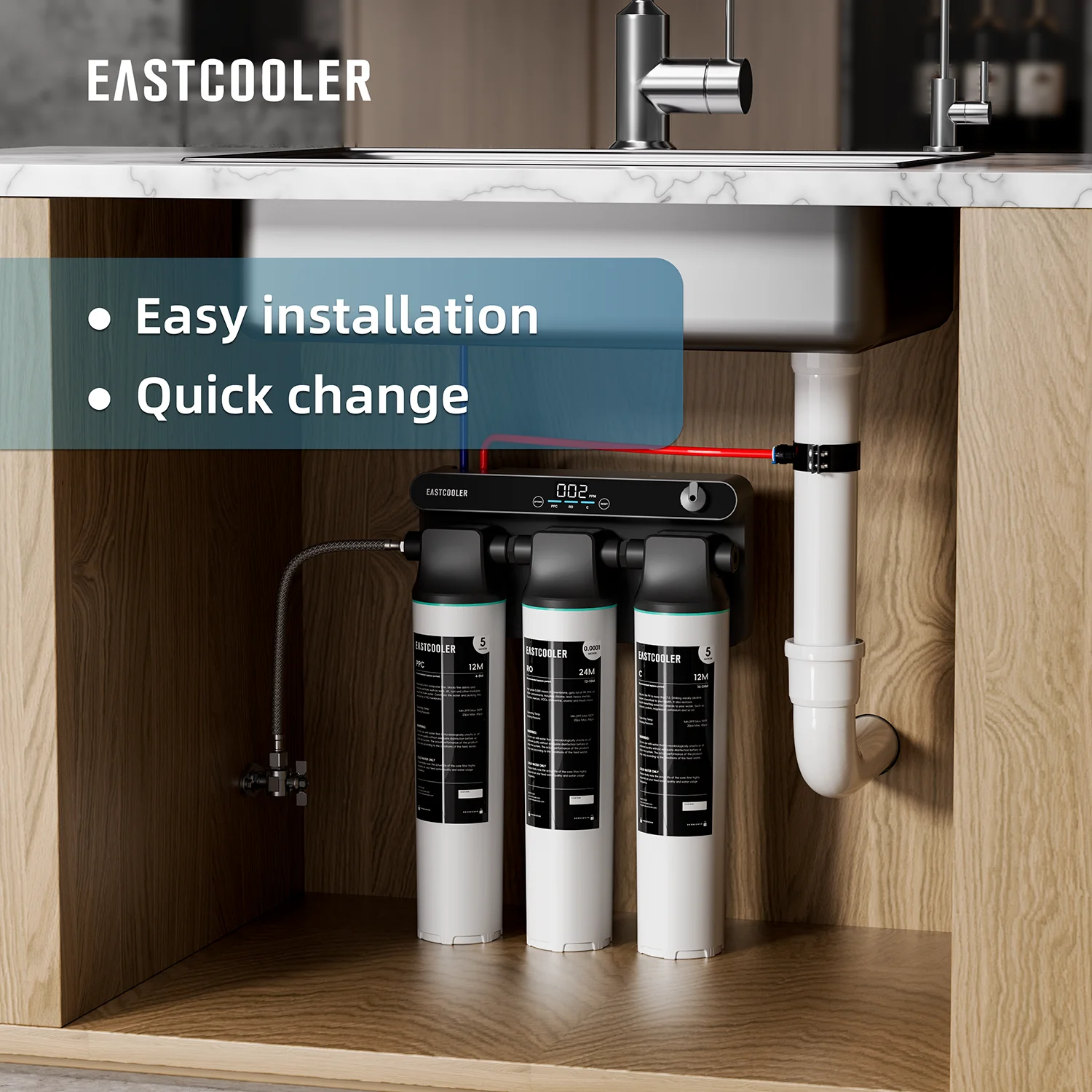 Under-Sink 600G Reverse Osmosis Water Purifier - Non-Electric Design