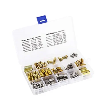 116pcs self-tapping thread slotted inserts and steel wire thread inserts combination set, thread repair tools for 2D M3/M4/M5/M6