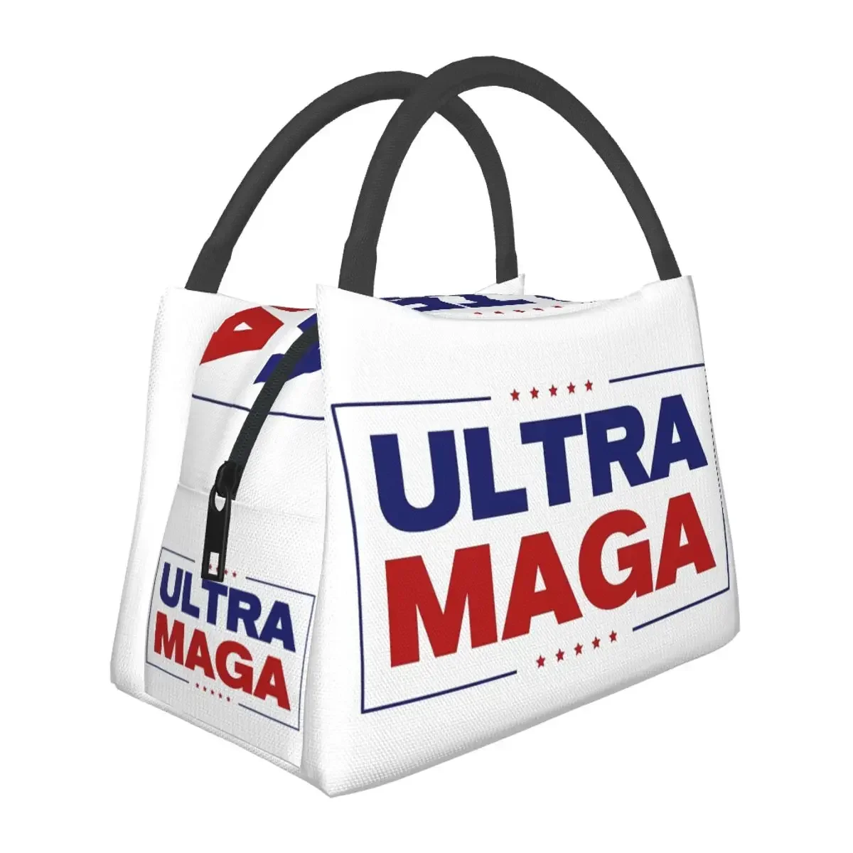 Ultra MAGA Trump 2024 Lunch Bags Portable Insulated Canvas Cooler Bag Make America Great Again Thermal Cold Food Work Lunch Box