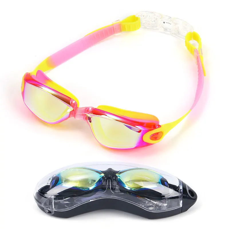 Children'S Dazzling Electroplated Anti-Fog Swimming Goggles Waterproof Hd Adjustable Goggles With Safety Goggles