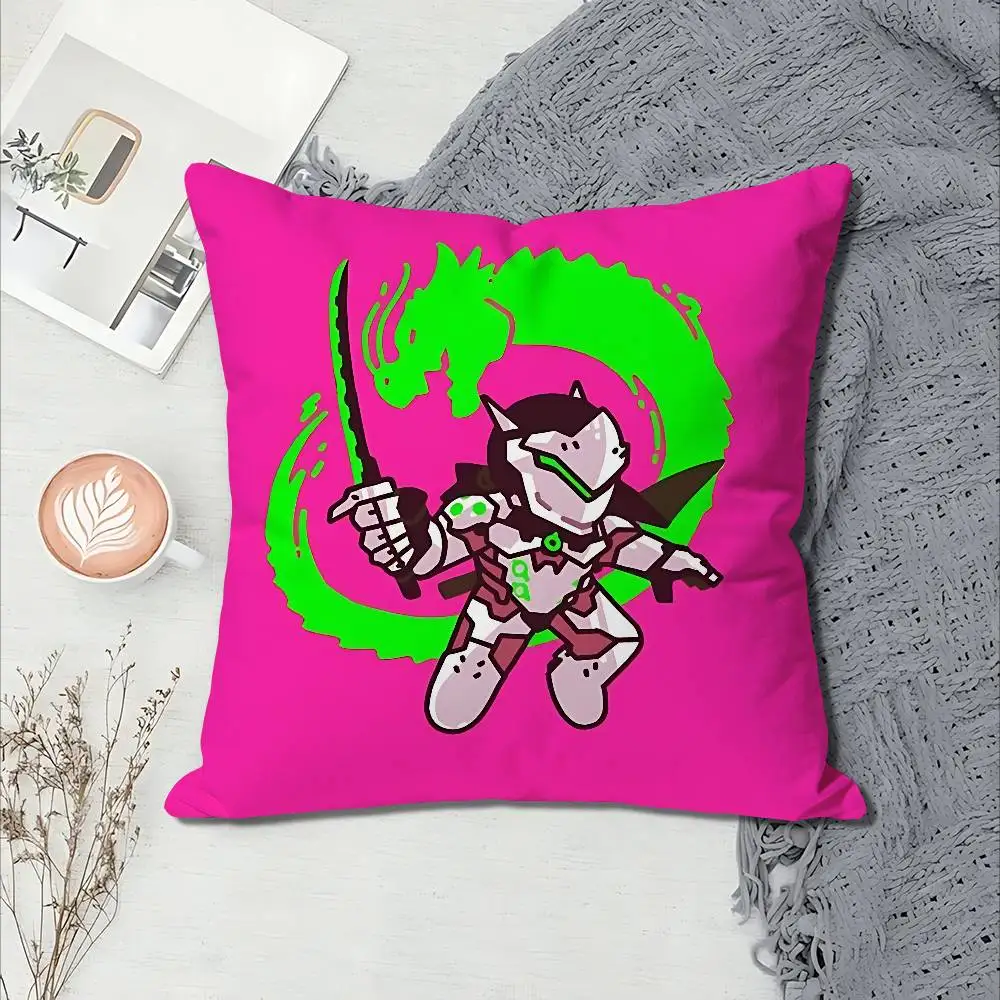 Pop Game O-Overwatch-S Anime Celebrity Merchandise All-Match Printed Pillow Case Sofa Car Office Room Decoration Protector