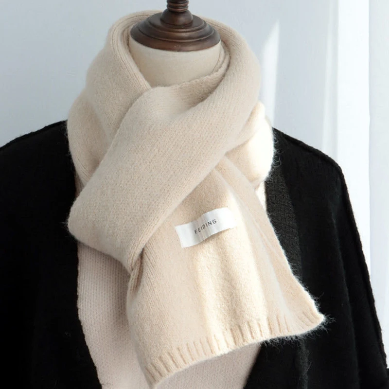 【A-Beautiful 】2025 Autumn And Winter New Korean Version Ing Style Solid Color Scarf Student Warm Knitted Versatile Couple Scarf