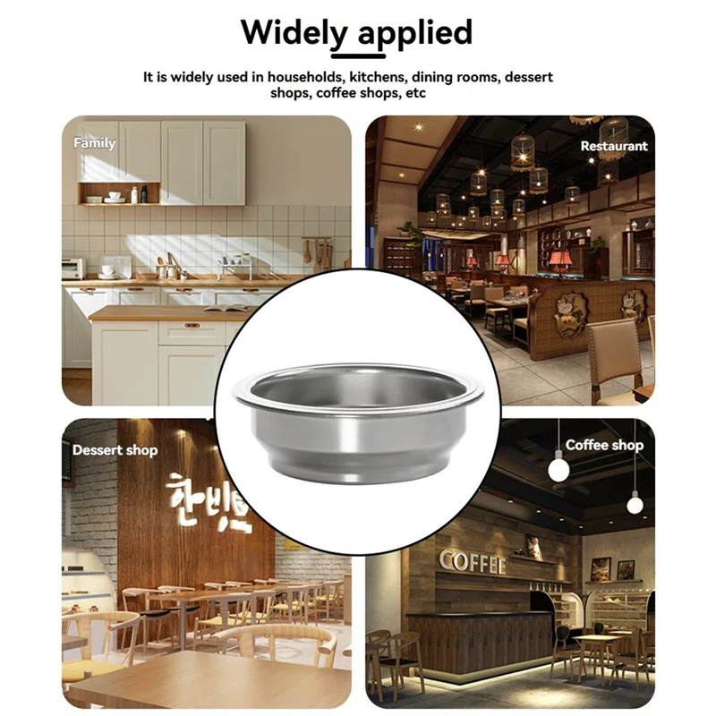 SANQ 재사용 가능한 커피 필터 58Mm 이중 벽 필터 바구니 커피 기계 스테인레스 스틸 이중 벽 휴대용 스트레이너 바구니