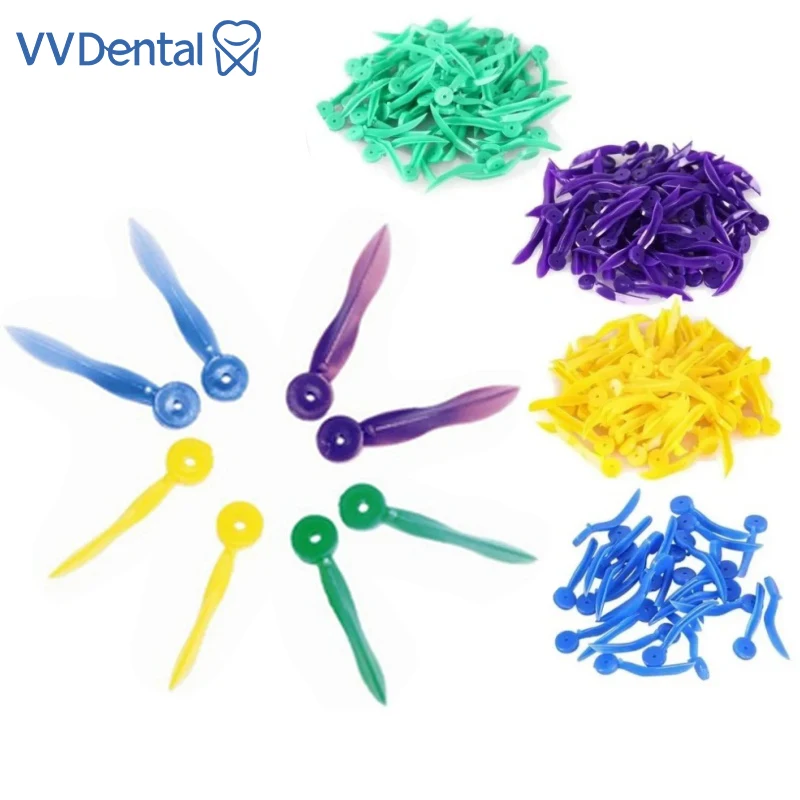 

VVDental 100Pcs/box Disposable Dental Tooth Gap Wedges with End Circular Holes Plastic Wedge Oral Care Accessories
