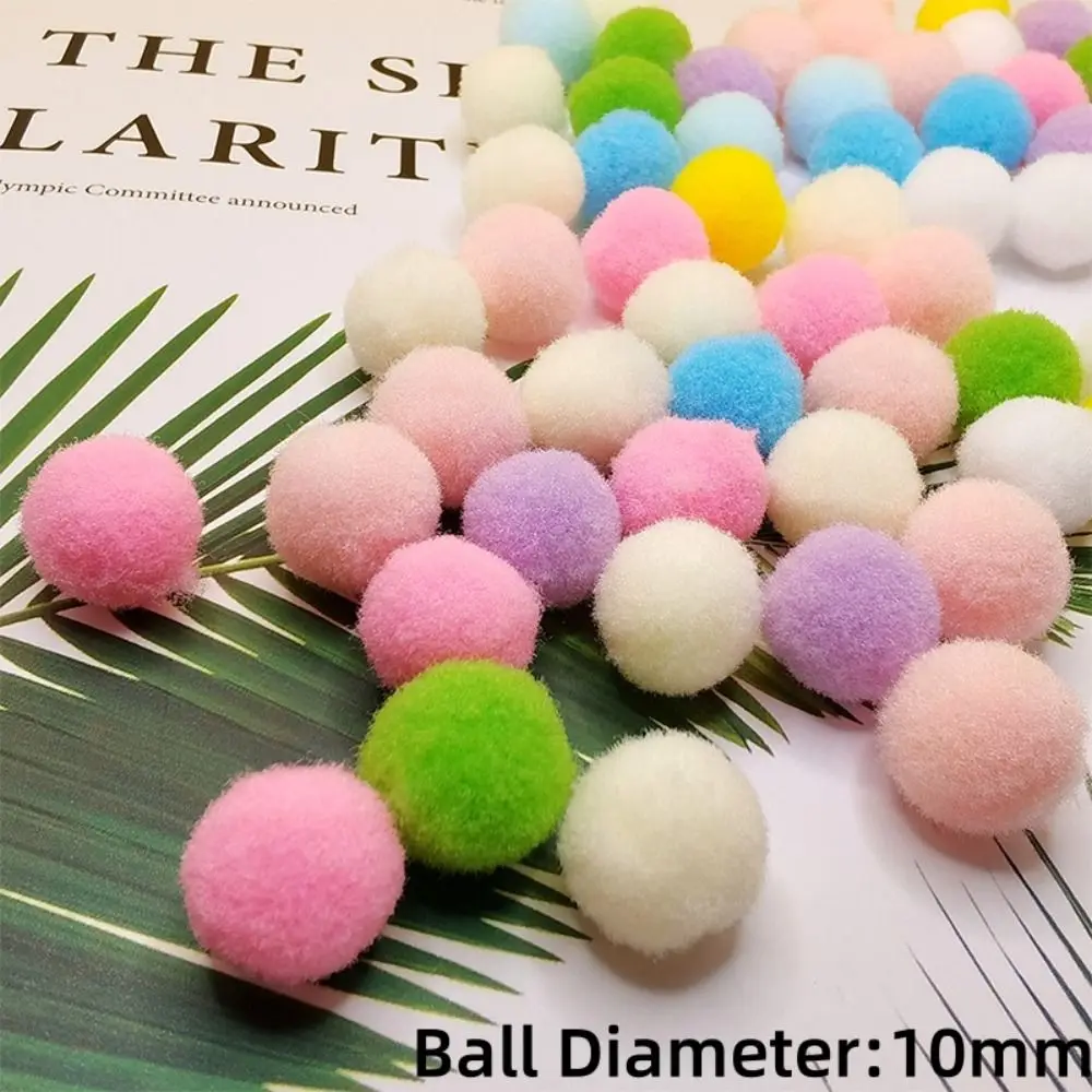 100 Pcs Cake Decoration 10mm Pompom Fur Balls Candy Colors DIY DIY Pom Pom Ball Elasticity Mini DIY Plush Ball Clothing