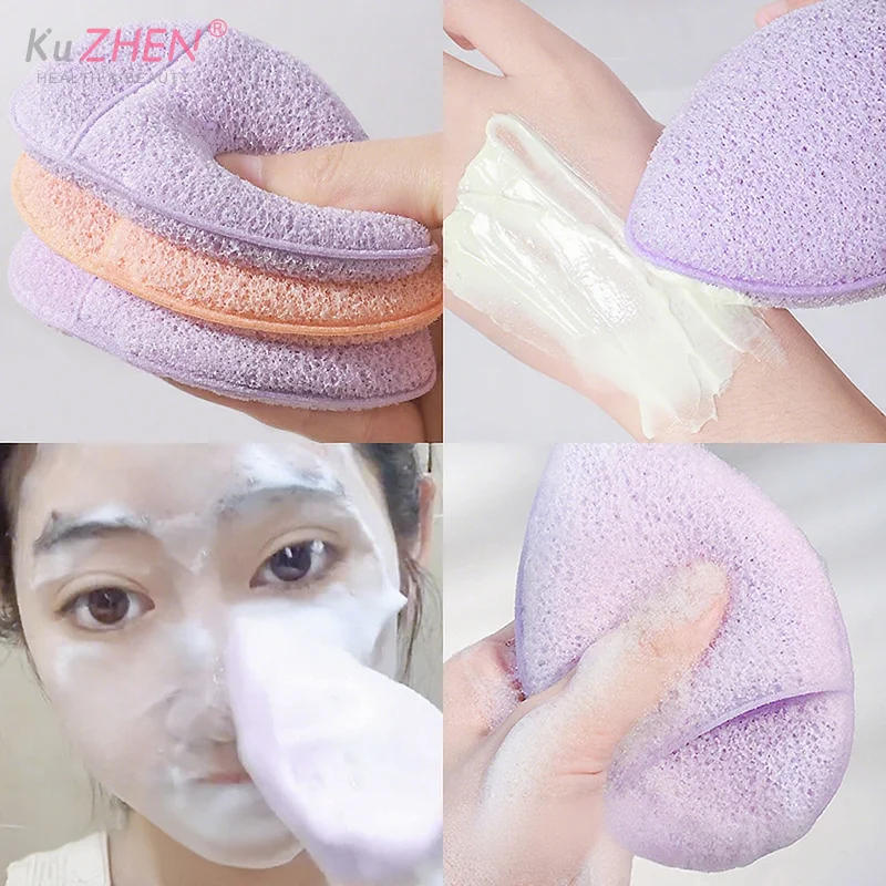1/5 Stuks Gezichtssponzen Reinigingsbladerdeeg Voor Gezicht Wassen Herbruikbare Make-Up Remover Exfoliërende Pads Voor Dagelijkse Reiniging Huidverzorging tool