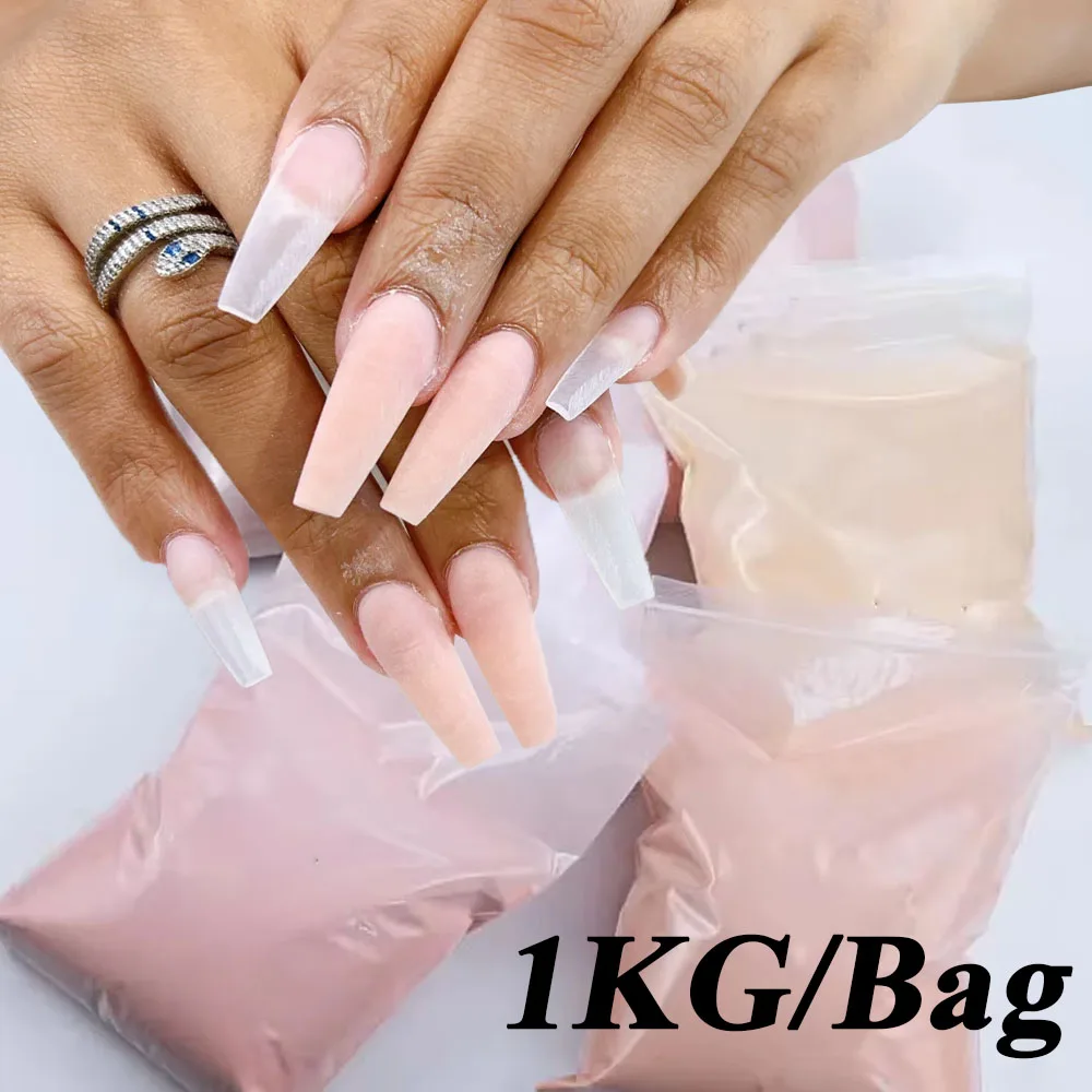 1KG Nail Acryl Poeder Bulk Naakt Kleur Professionele 3in1 Uitbreiding/Builder/Dompelende Acryl Poeder & Kleur fluorescerende Poeder