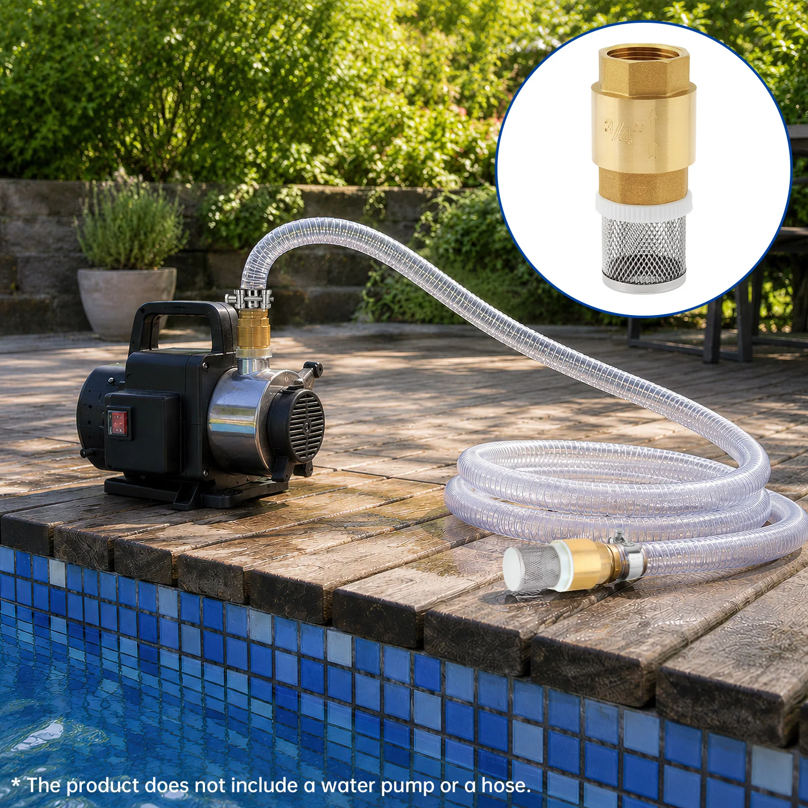 3/4 in Spring-Loaded Vertical Foot Check Valve with Built-in Filter