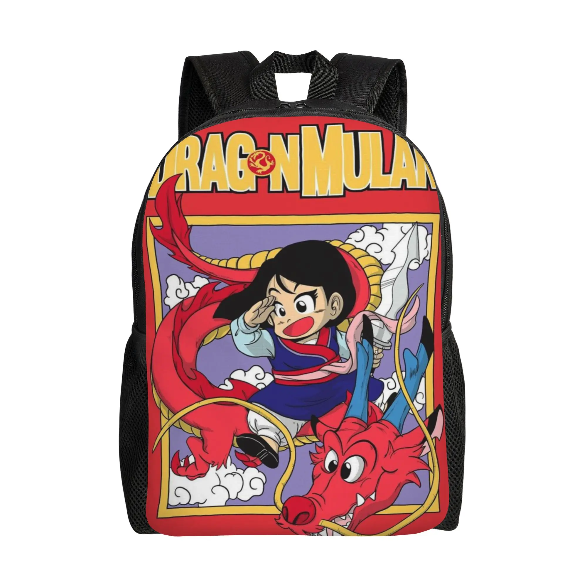 

1Piece Oriental Red Dragon New School Year Schoolbag Mulan Male Lady Backpack