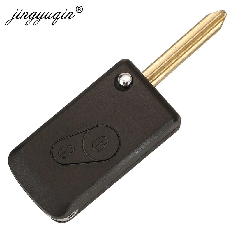 jingyuqin Modified Flip 2 Button Remote Key Fob Shell For Citroen Elysee Picasso Saxo Xsara Berlingo Key Case Replacement