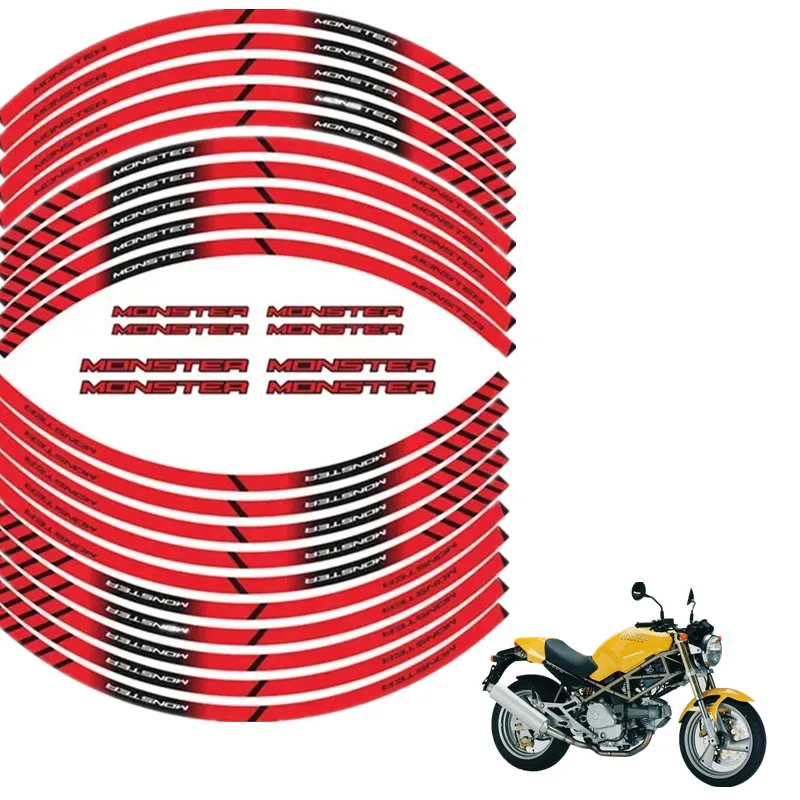 For DUCATI MONSTER 600 620 696 750 900 937 1100 Motorcycle Parts Contour Wheel Decoration Decal Sticker - C