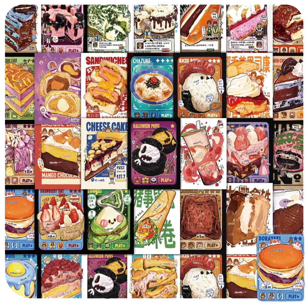10/30/60 stücke Nette Cartoon Dessert Kuchen Poster Aufkleber Ästhetische DIY Notebook Telefon Koffer Gitarre Wasserdichte Graffiti Aufkleber