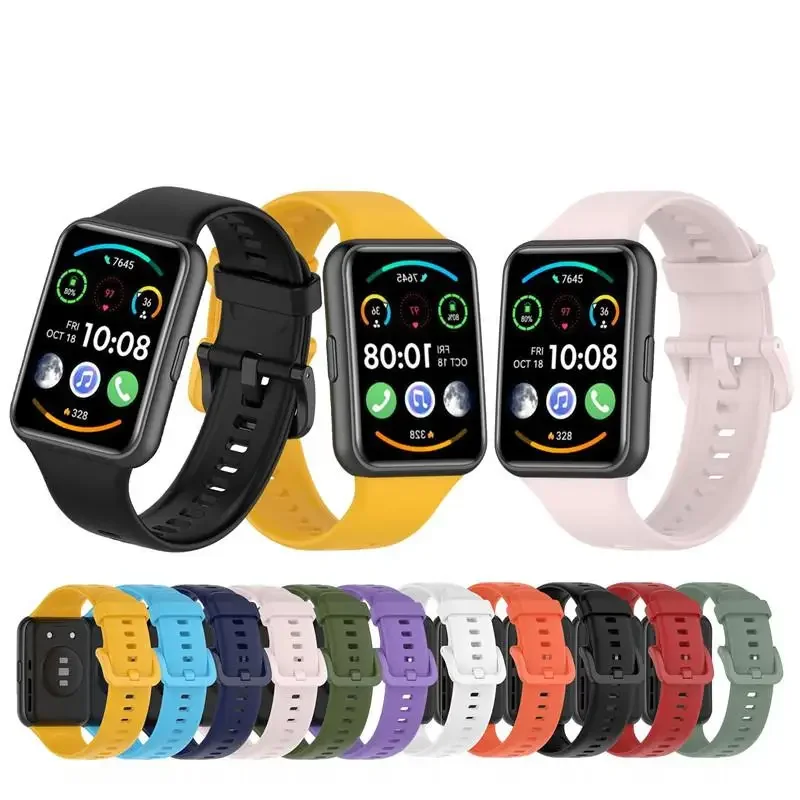 Colorful Soft Silicone Strap For Huawei Watch Fit 2 original SmartWatch Band Bracelet  For huawei watch fit2 classic active