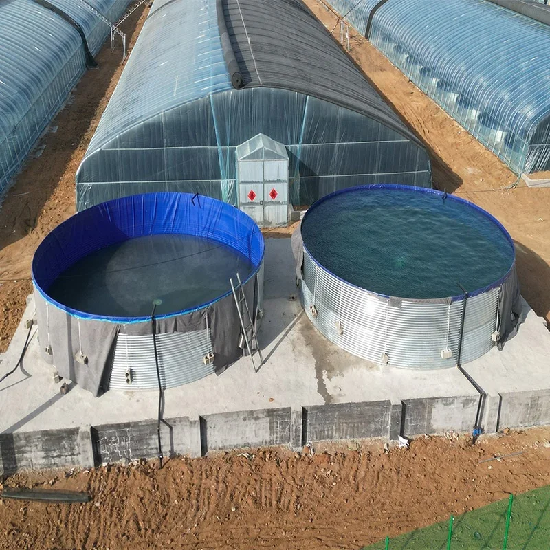 Round Shape Tarpaulin Fish Pond High Density Aquaculture Tank Fish Farming For Shrimp Fish Raising