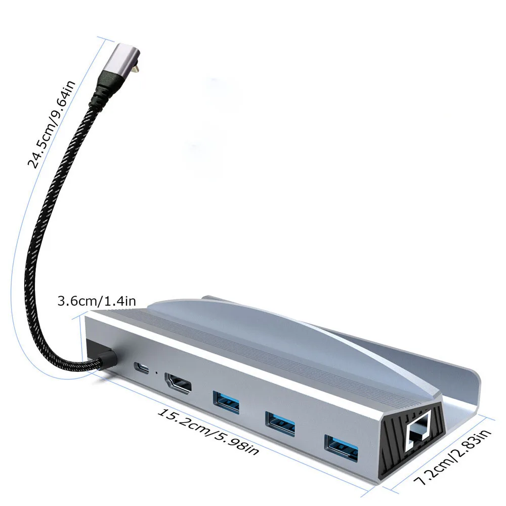 6 in 1 USB C Dock Station with 3 USB 3.0 Ports 1000m Interface Stock Product