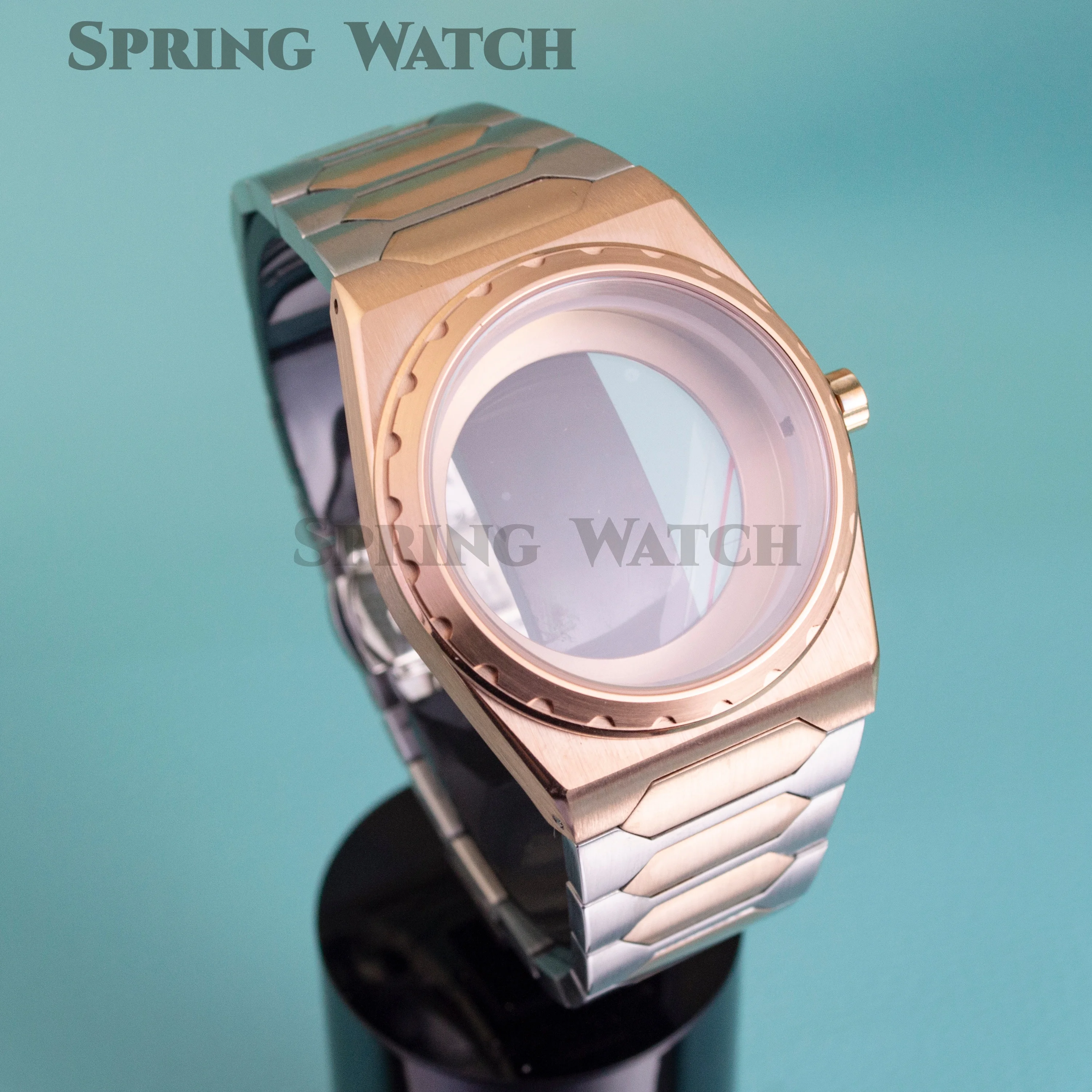 37mm Rose Watch Case VC222 Case Sapphire Glass for NH35 Nh36 Automatic Movement 10ATM Waterproof Case Stainless Steel Watch Case