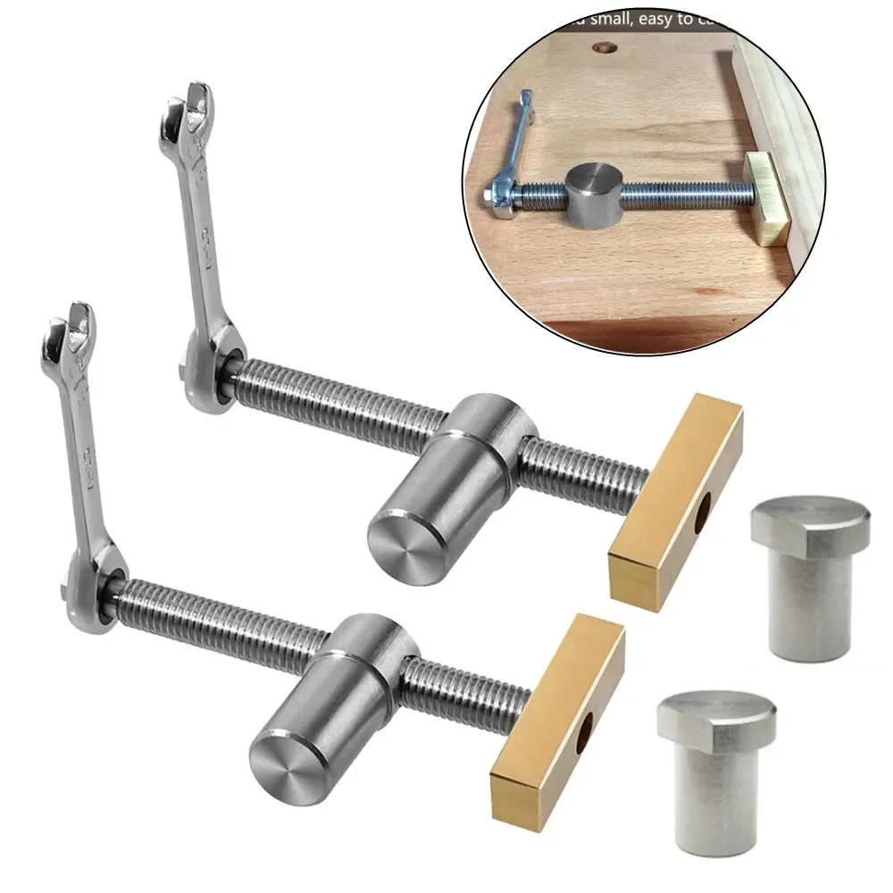 Woodworking Desktop Clip Brass Fast Fixed Clip Quick Fixture Clamping Tool  and WorkBenches Fast Hold Down Bench Dog Clamp Kit